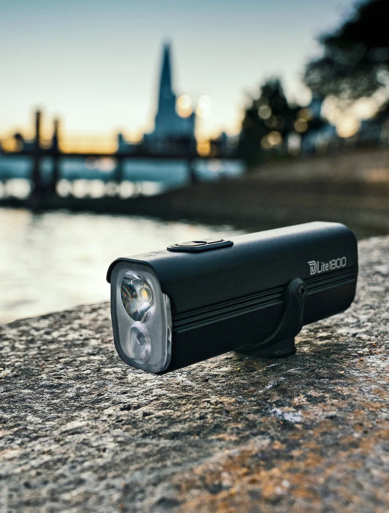 DLite 1800LM Bicycle Lights Focus/Flood Beam Switch Smart Bike Light 5000mah Rechargeable Power Bank Mtb Bicycle Lights