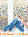 Wide 75/90 Cm Heat Control Rainbow Window Vinyl Security Window Tint Sun Protection Film Non Adhesive Stickers Stained Glass