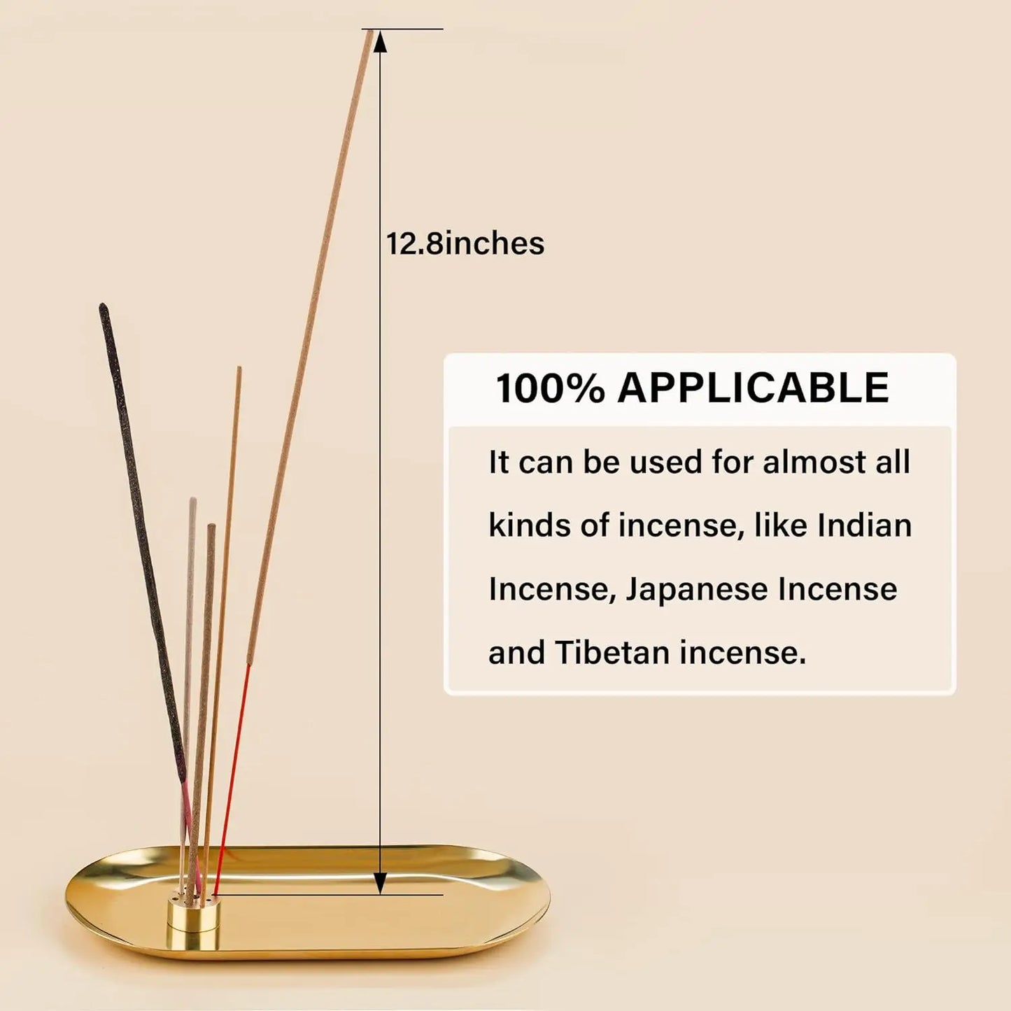 5 in 1 Metal Incense Burner Brass Incense Holder Palo Santo Holder Sage Holder Incense Tray Ash Catcher for Meditation Yoga Room