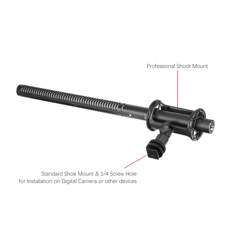 BY-BM6060 XLR Microphone Super-Cardioid Shotgun Condenser Microphone for DSLR Camcorder Film Making TV Program Interview