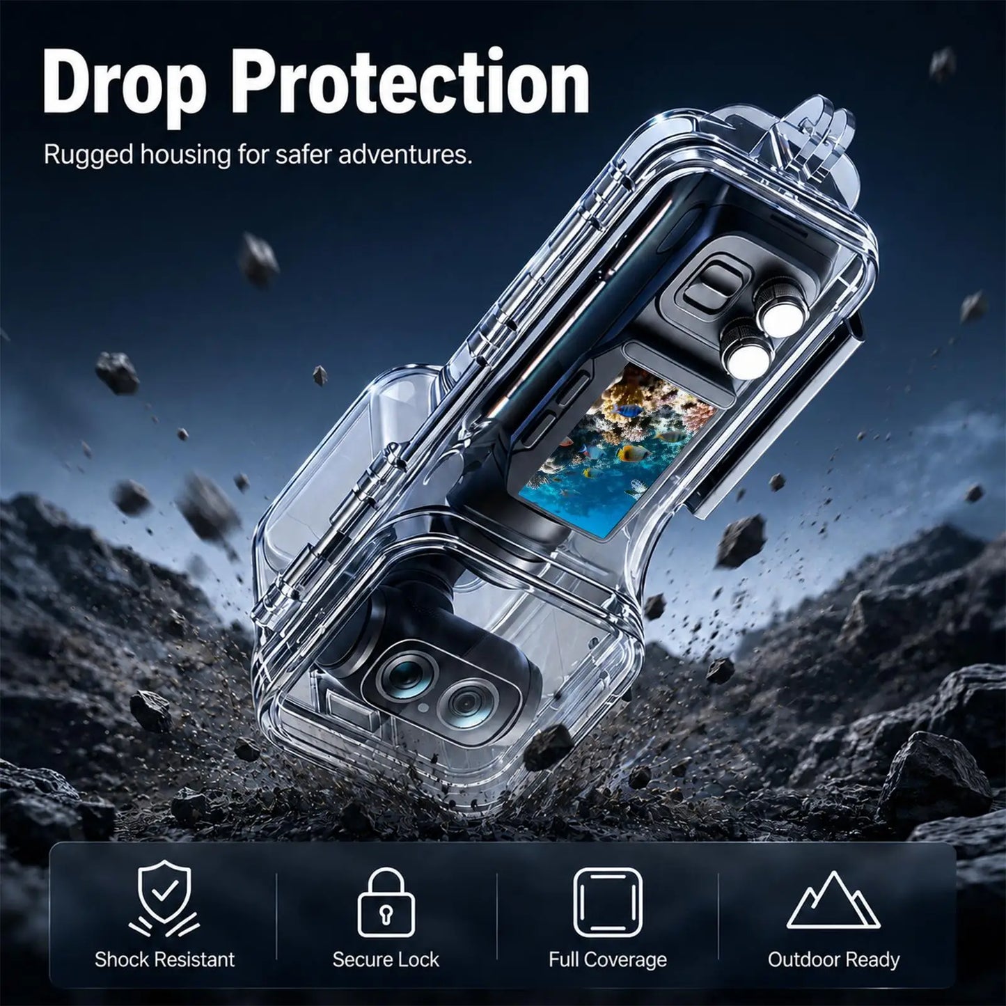 60 Metre Waterproof Diving Case for Insta360 Luna Ultra
