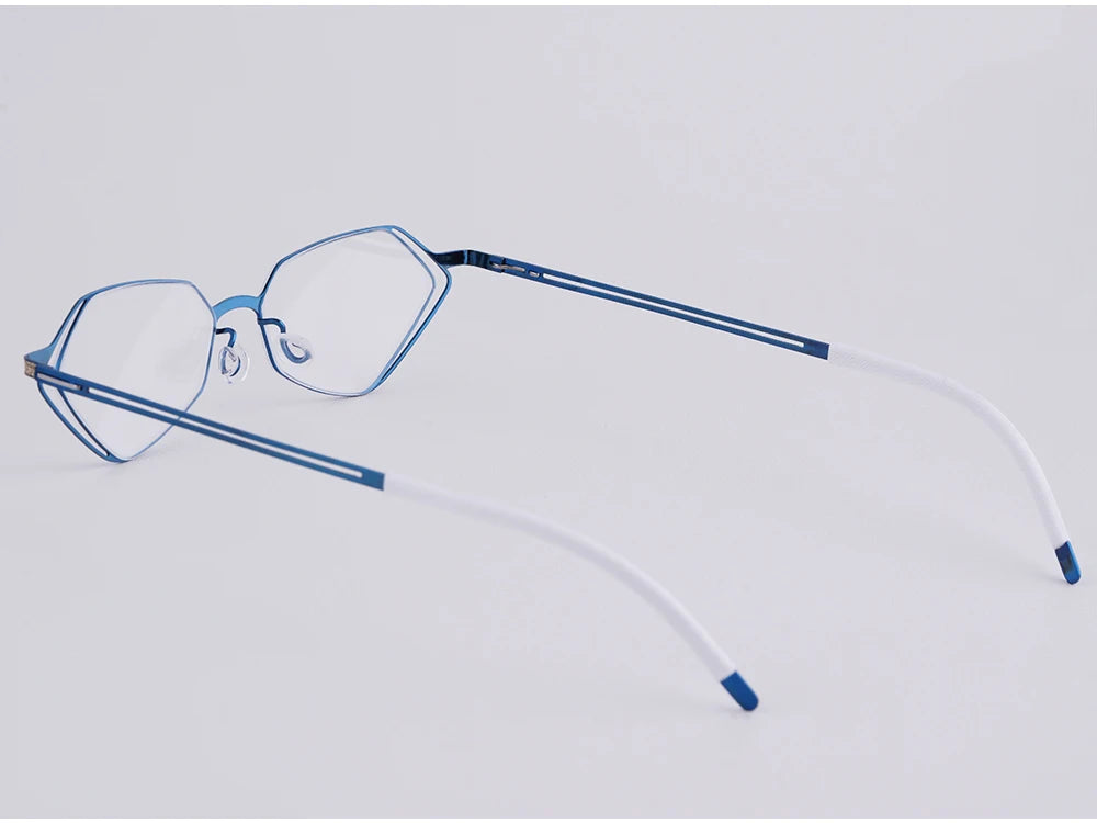 Diamond Shape Titanium Polygon Eyeglasses Frame