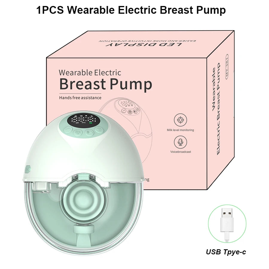 Wearable Electric Breast Pump Integrated Hands-free High Suction Invisible Milking Machine Milk Collector Touch Breast Pump