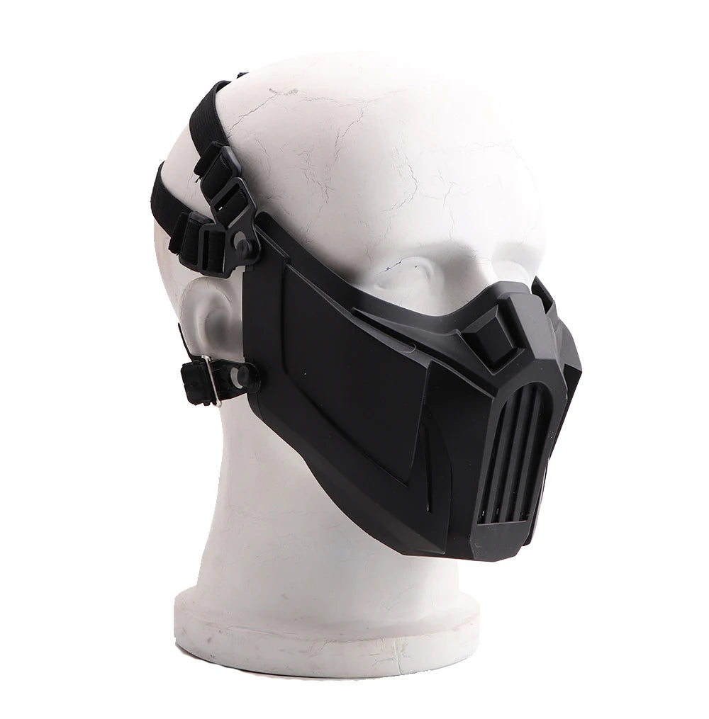 Tactical Airsoft Mask Outdoor Paintball Half Face Iron Warrior Protective Mask Shooting Protection Mouth Mask Hunting Equipment