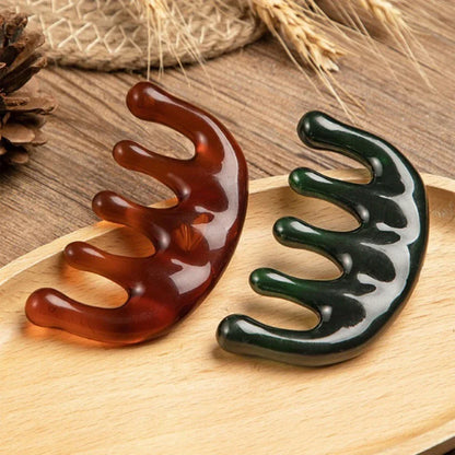 Body Meridian Massage Comb Head Face Scalp Gua Sha Massager Facial Resin Wide Tooth Guasha Scraping Therapy Blood Body Massage