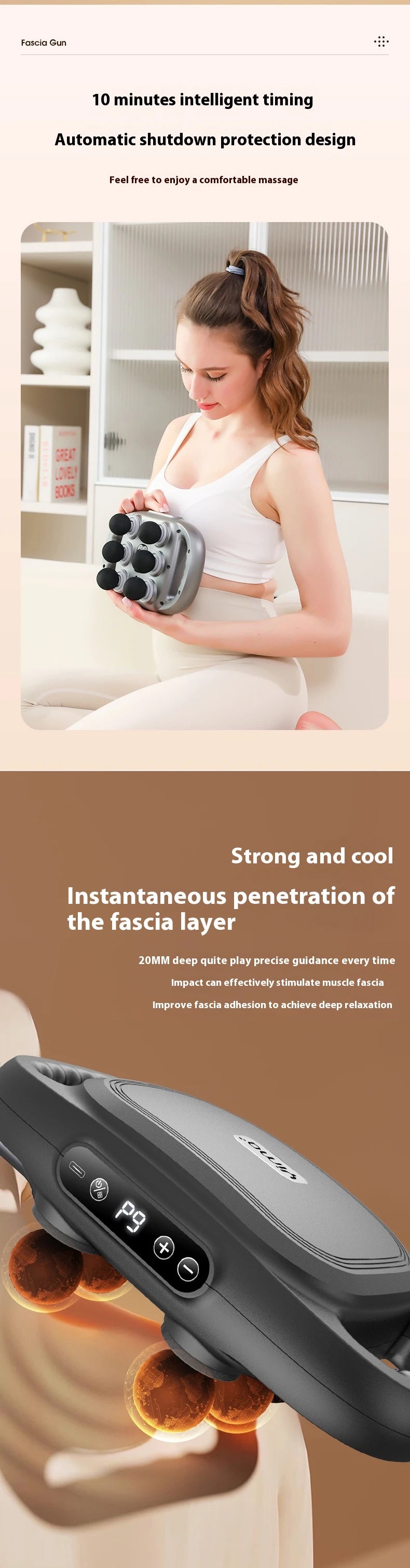 Muscle Massge  for Athletes,Handheld Back Massager，Handheld Deep Tissue Percussion Massager  for Neck,Back,Leg