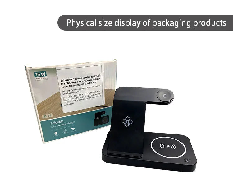 Portable Desktop Mobile Phone Wireless Charger Station 3In1 4 3 In One 3 In 1 Folding Megnetic Foldable 10W 15W Wireless Charger