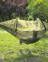 Portable Outdoor Camping Hammock with Mosquito Net and Canopy High Strength Parachute- Fabric Hanging Bed Hunting Sleeping Swing