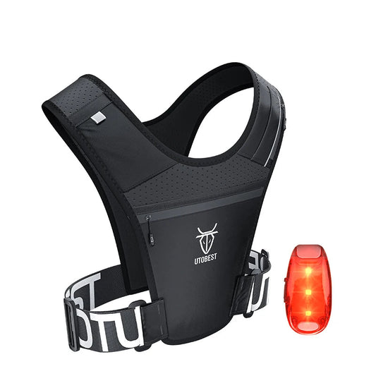 Lightweight Running Vest with Led Light Mobile Phone Bag for Training