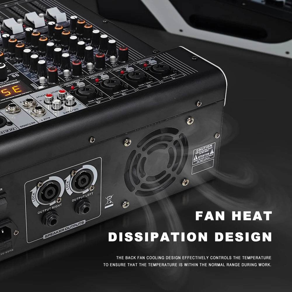 4 Channel DJ Audio Mixer with USB Bluetooth and 99 Effects