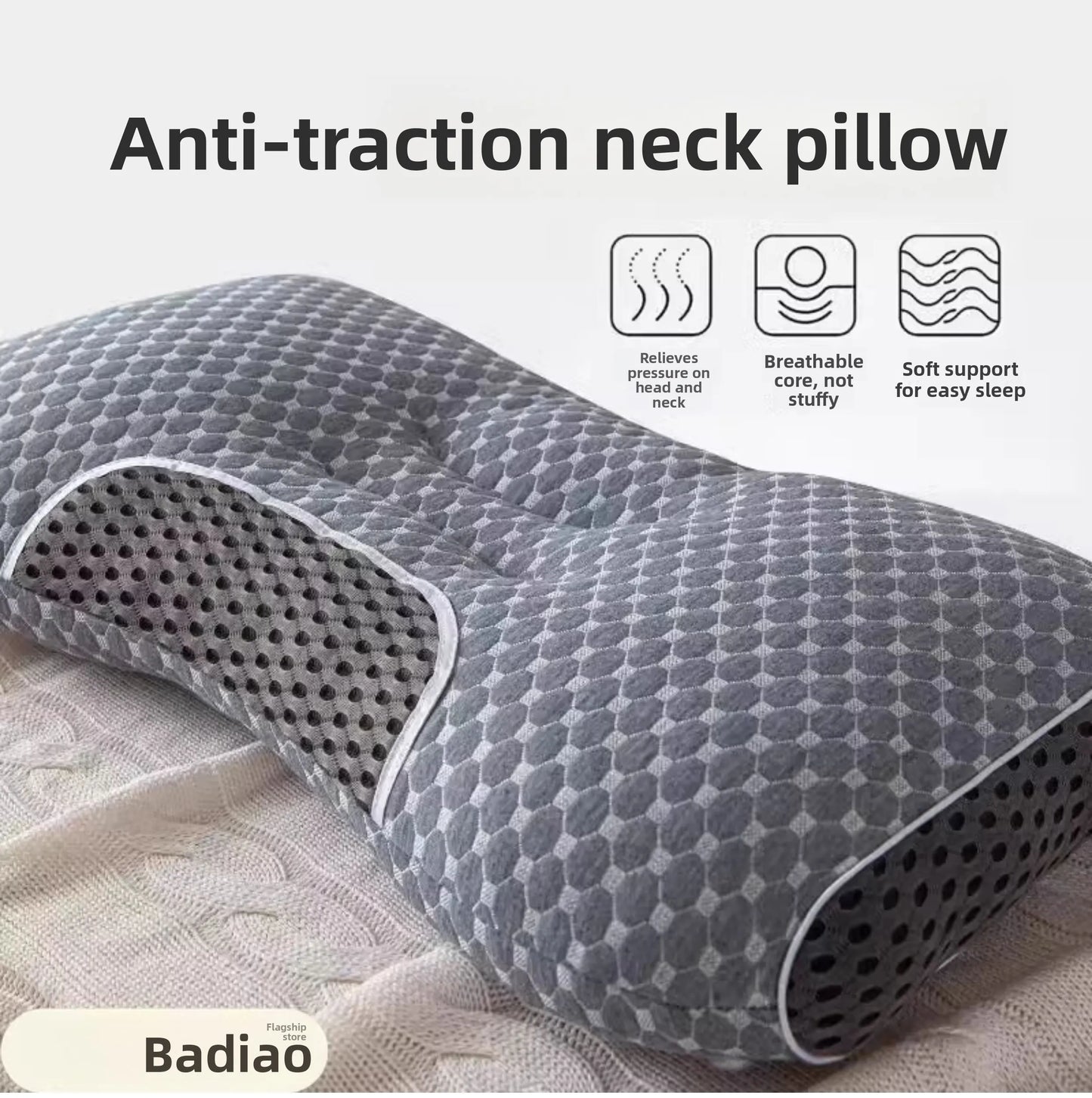 Deep Color Ne Massaging Pillow for Sp Home Use Single Person Dormi Durable Str Relief U-aped Portable Pillow