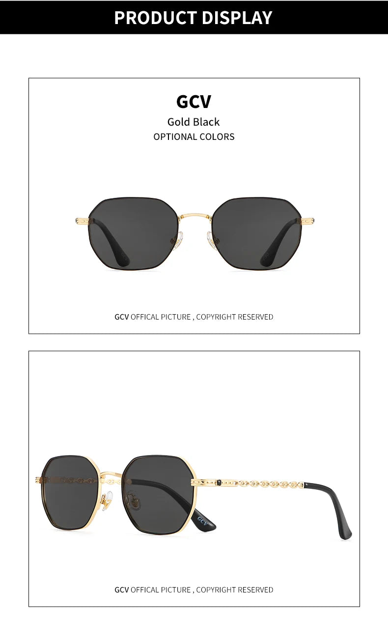 Retro Rectangle Women Polarized Sunglasses Metal Frame UV Protection Fashion Eyewear