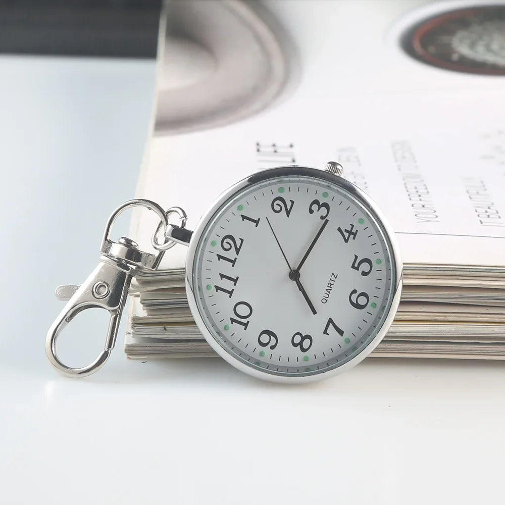 Moveable Pointer Watch Keychain for Women Men Trendy Electronic Clock Key Chain Child Gift Car Key Ring Accessories
