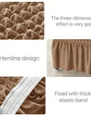 Stretch Long Bench Cover with Skirt Seersucker Ottoman Covers Elastic Piano Stool Protector Bedroom Bedside Footrest Slipcovers