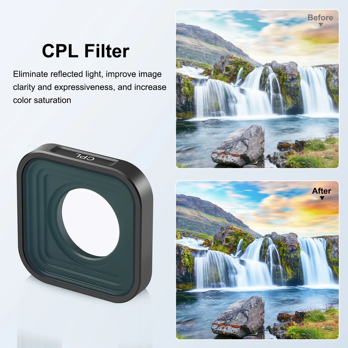 Action Camera CPL ND32 ND16 ND8 UV Lens Filter For GoPro Hero11 Black / Hero11 Black mini / HERO10 Black / HERO9 Black