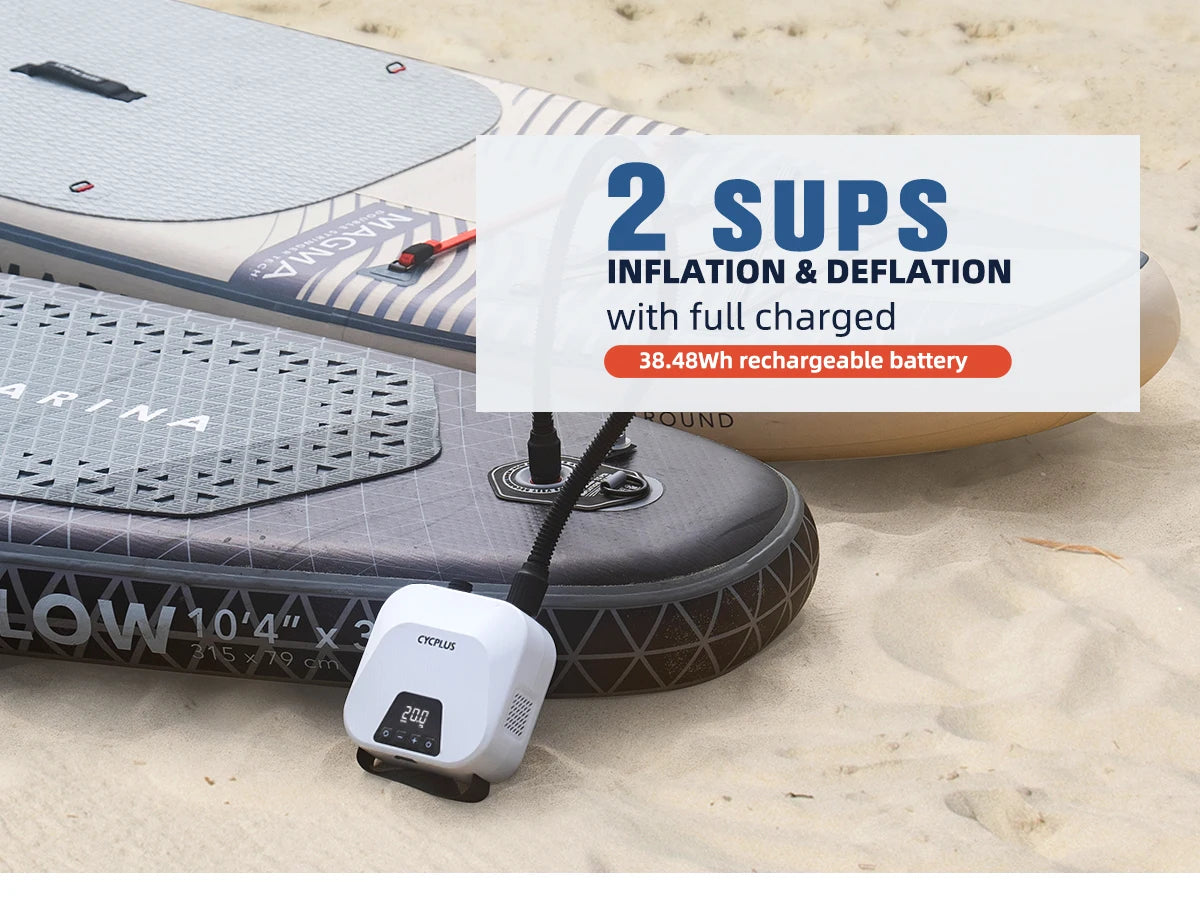 D14PRO 20PSI Electric SUP Inflation Pump 38.48Wh Battery for Sup Board Surfing Kite Inflatable Tent Boat  Air Mattress