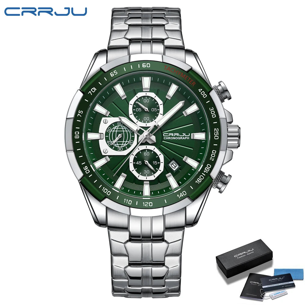Men's Watches Fashion Business Multifunction Quartz Chronograph with Auto Date and Luminous Hands Relogio Masculino