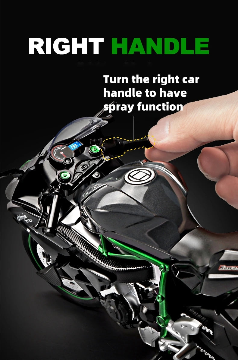 Diecast H2 H2R Sports Motorcycle Model 1 to 9 Scale