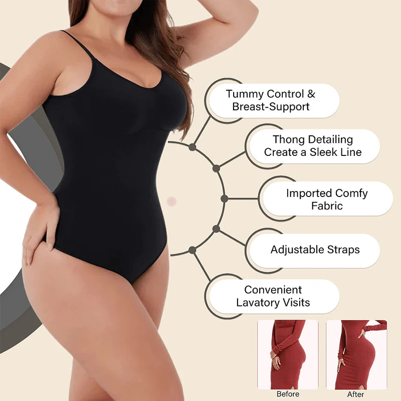 Low Back shapewear Bodysuit Women Waist Trainer Body Shaper Thong Dupes Shaping Corset Tops Body and Backless Bra