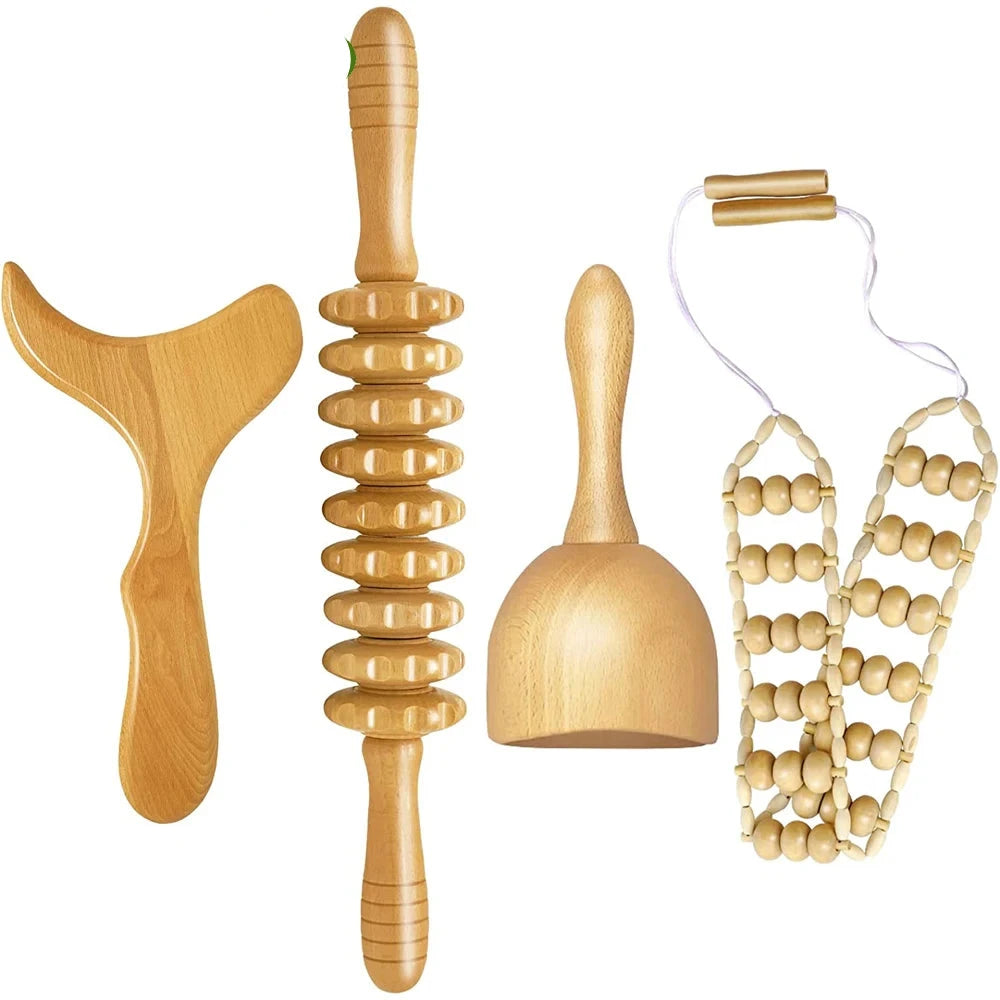 Wood Therapy Massage Tools Lymphatic Drainage Massager Body Sculpting Tools for Maderoterapia Colombiana,Anti-Cellulite