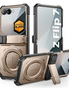 For Samsung Galaxy Z Flip 7 Case UB Grip Military-Grade Rugged Back Phone Case with Stand & Front Screen Protector