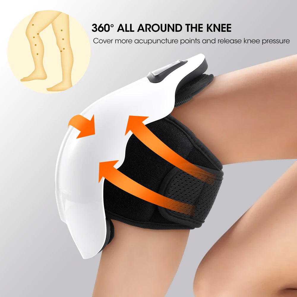 Electric Knee Massager with 3-gear Heating Knee Massage Machine Knee Massage Tool for Women & Men All-round wrap around the knee