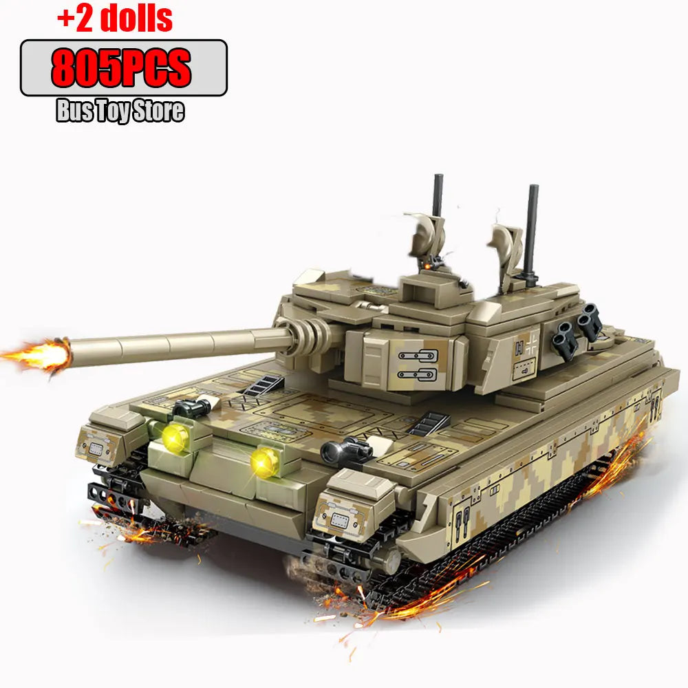 WW2 Military Dongfeng 21 Missile Transportation Car Model Weapons Series Military Leopard II 99A Tank World War II DIY Toys Gift