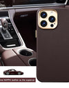 Original Leather for Magsafe Case for iPhone 14 Pro 14Pro Magnetic Cover with Tempered Glass Screen Protector