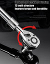 Telescopic Socket Ratchet Wrench for Automotive Repair Adjustable Head Ratchet Set 72 Tooth Quick Release Wrench Manual Tool