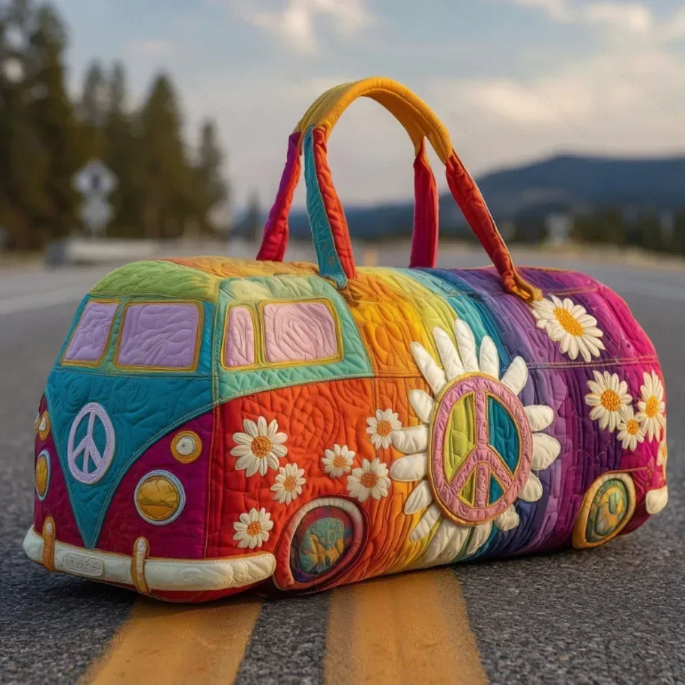 3D Quilted Travel Duffle Bag Large Capacity Overnight Tote