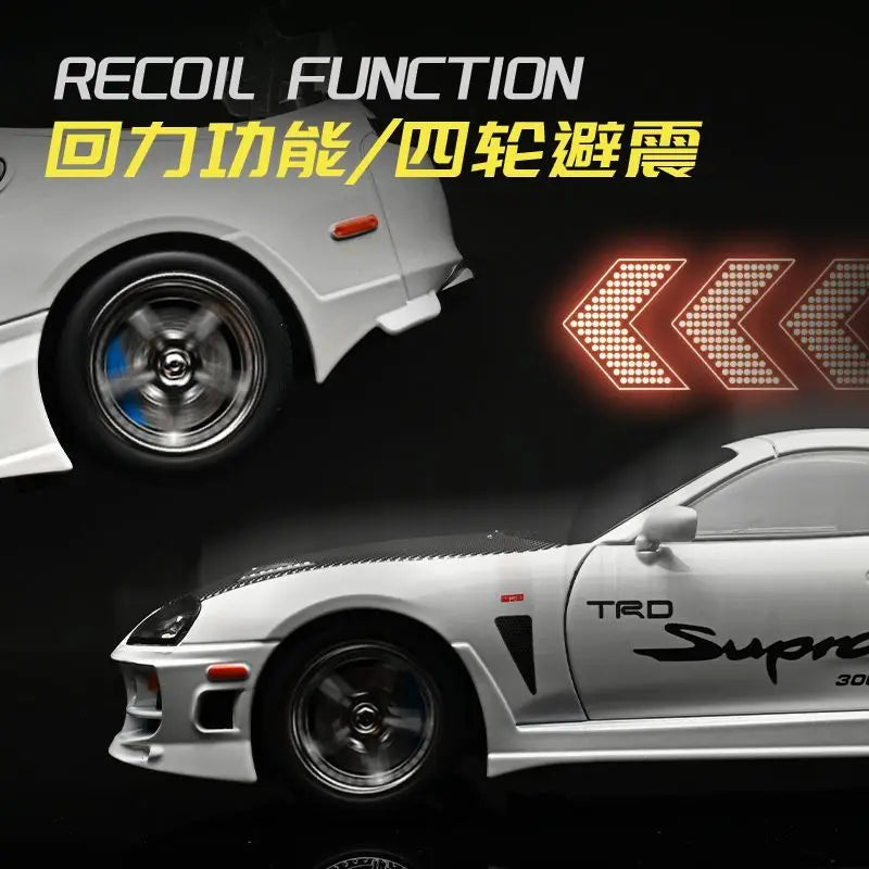 1 24 Scale Supra A80 JDM Supercar Diecast Pull Back Model Car with Sound and Light