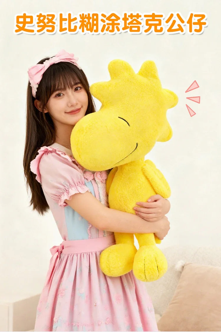 Cartoon Kawaii Snoopy and Woodstock Stuffed Doll Plush Toy Soft Cuddly Pillow Anime Kids Birthday Gift for Friends Wholesale