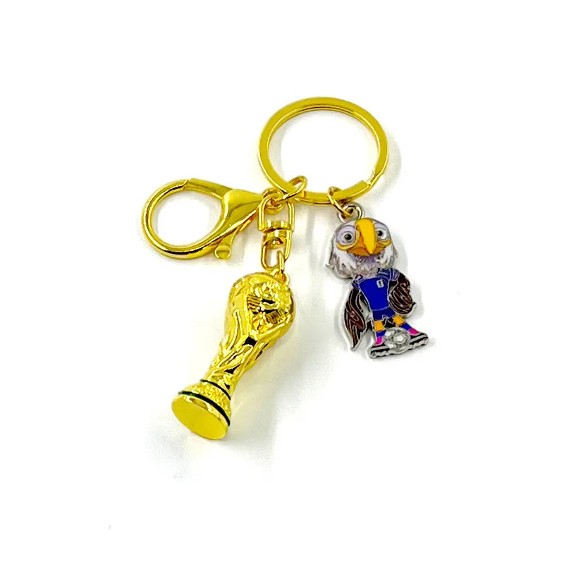 2026 Football Trophy Keychain Soccer Fan Backpack Charm Collectible