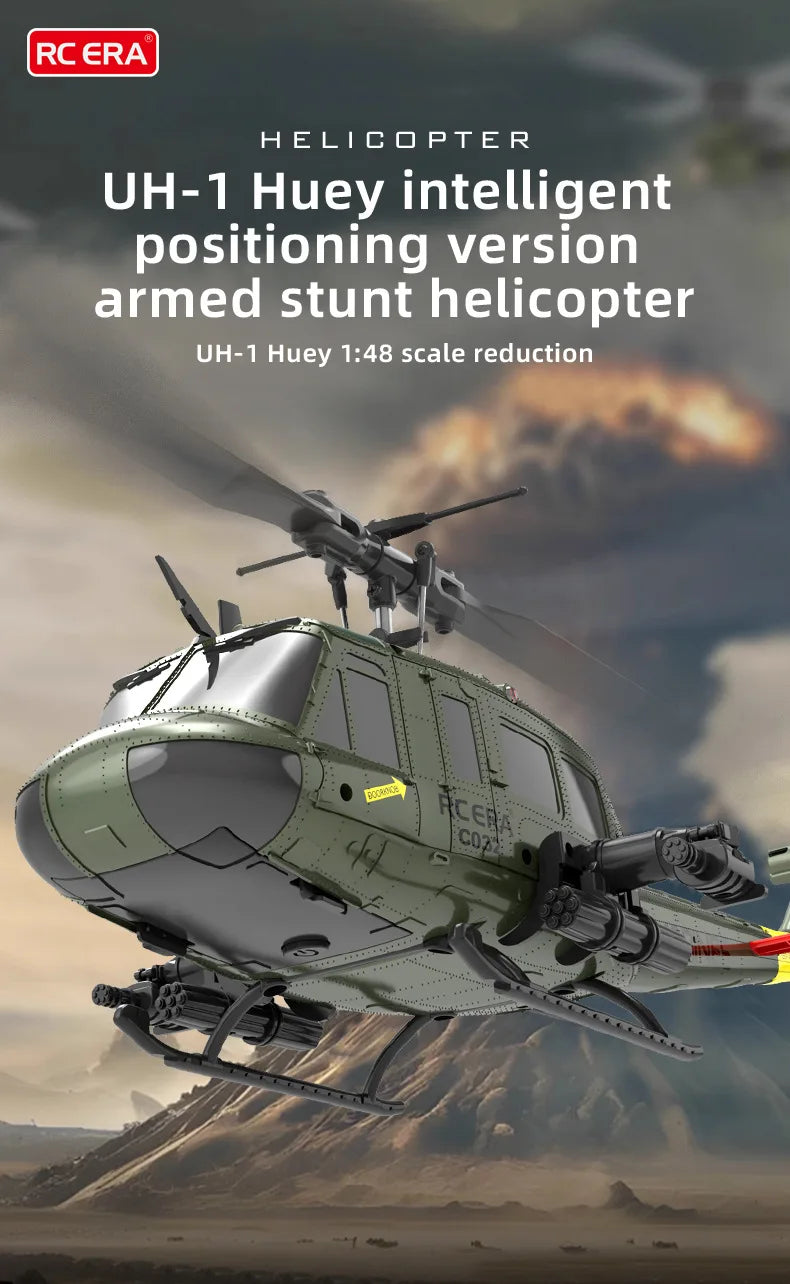 Uh-1 Huey Simulation 3d Six Way Aileron Free Reverse Flying Stunt Helicopter Electric Remote-Controlled Aircraft Model Toy