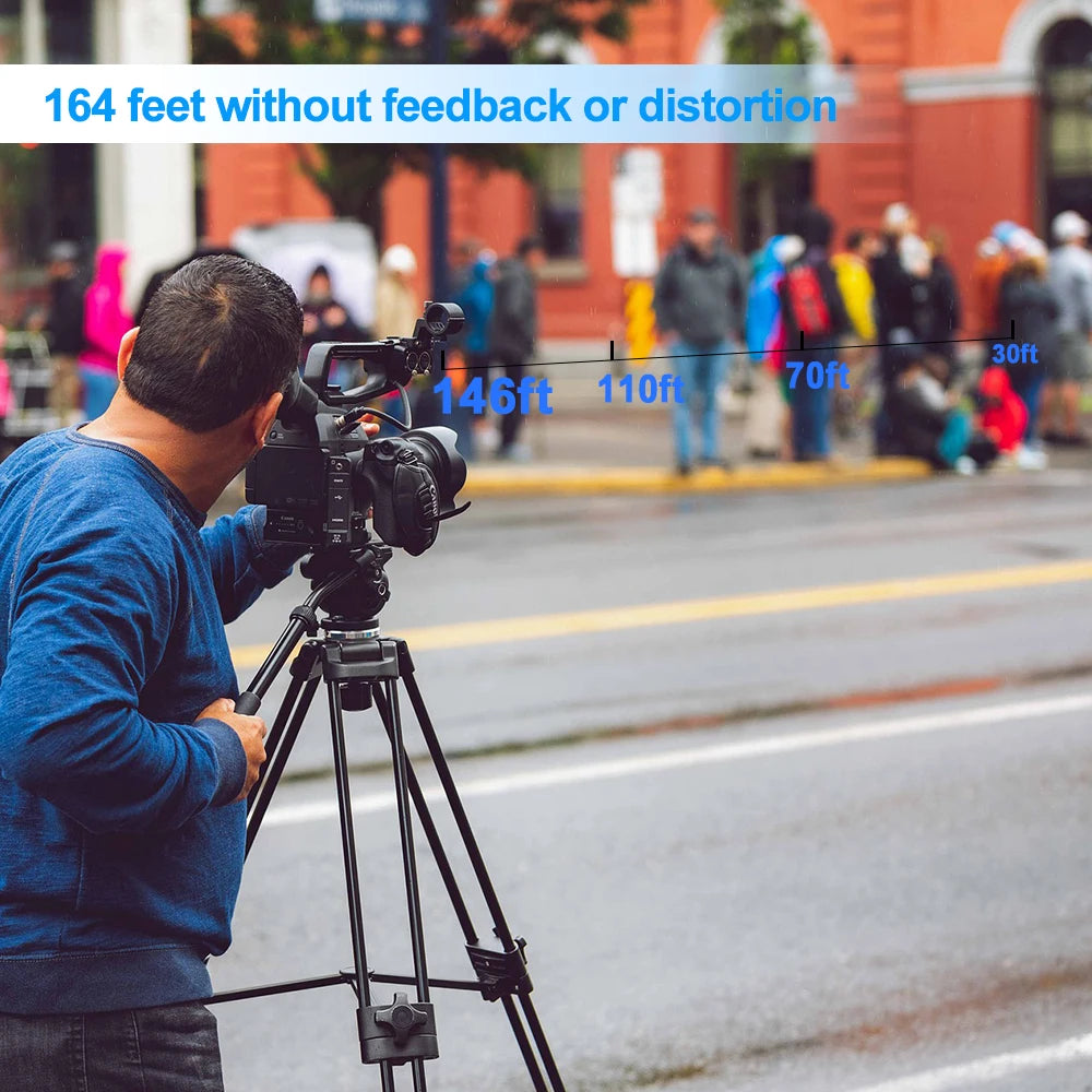 Wireless Lavalier Microphone System with Dual Transmitters for Smartphones Cameras and Live Streaming