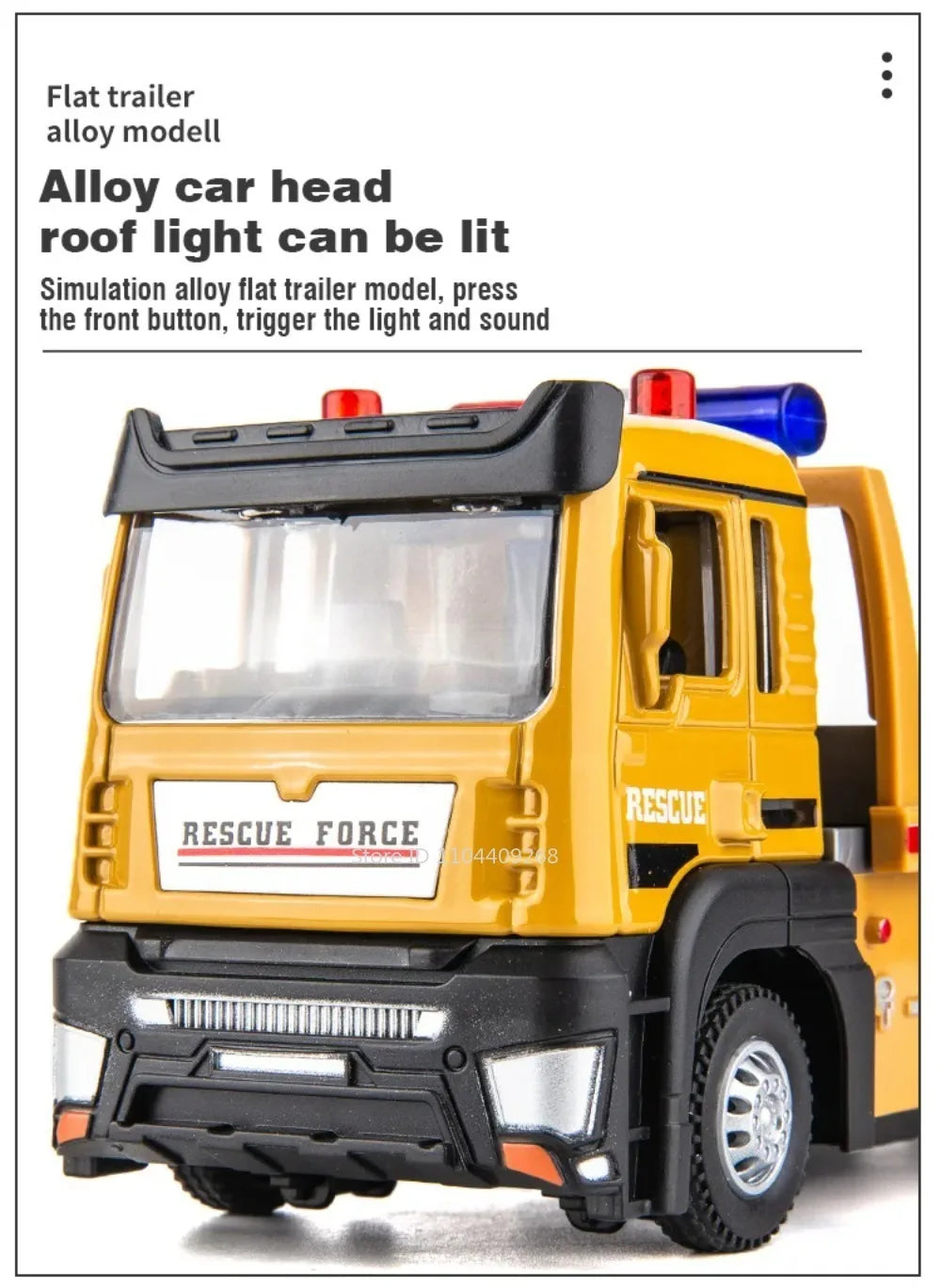 1:32 Flatbed Trailer Roadblock Transpot Truck Model Toy Alloy Diecast Vehicle Simulation Engineering Models Sound Light Gifts