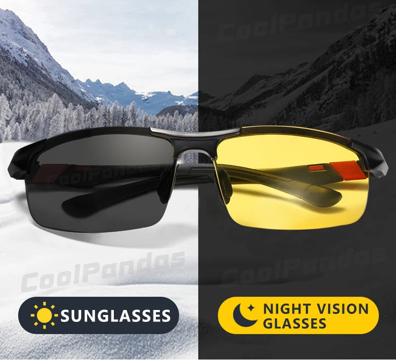 Aluminum Photochromic Polarized UV400 Day Night Driving Sunglasses for Men Women