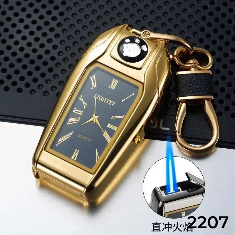 Keychain Windproof Lighter Cool Car Key Model Black Technology Multifunctional Igniter Gift Boyfriend A Trendy Look