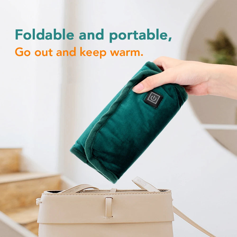 USB Hand Warmer Temperature Adjustable Hot Bag Graphene Heat Warm Pad Portable Gloves Pad Electric Hand Office Home