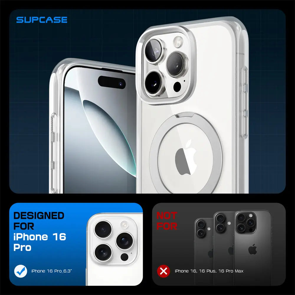 For iPhone 16 Pro Case with Camera Control Capture Button UB Mag Stand Series Slim Protective  Phone Case