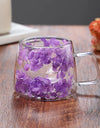 Double Wall Transparent Glass Coffee Cup with Handle Double-layer Heat Insulation High Temperature Juice Milk Cup