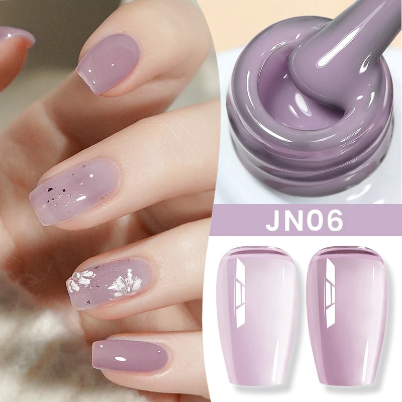 10ml Jelly Nude Gel Nail Polish Autumn Amber Semi Transparent Manicure Soak off UV LED Nails Gel Varnish