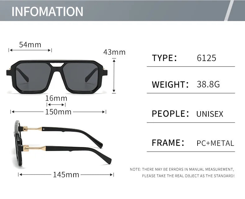 Vintage Square Sunglasses With UV400 Protection