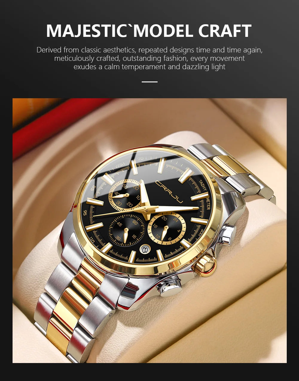 Men Watch Sports Casual Quartz Wristwatches with Chronograph Fashion Stainless Steel Auto Date Clock Male