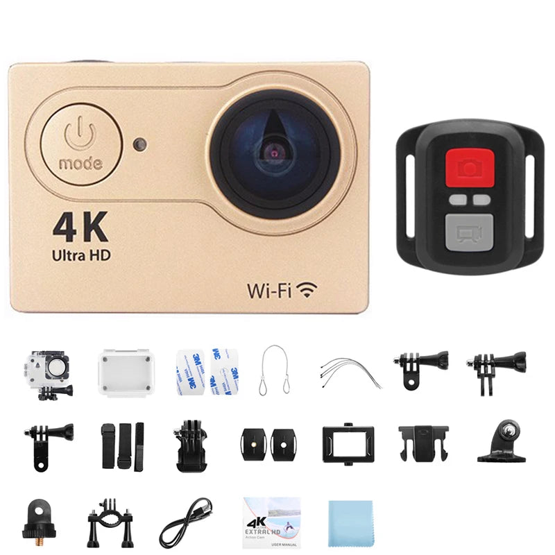 Ultra HD 4K Action Camera with WiFi Remote Control and Waterproof Housing