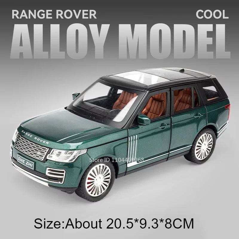 1:24 Scale Land Rover Defender Range Rover Model Car Toy Metal Diecast Sound Light Off Road Vehicles Miniature Models Boys Gifts