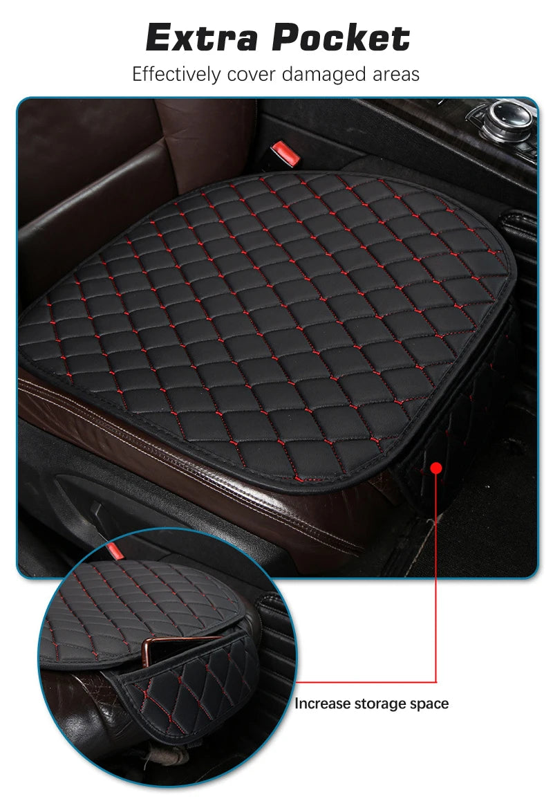 PU Leather Car Seat Cover Seat Back Cushion Minimalism Seat Cushion Universal Wear-resistant and Durable Four Seasons Pad Mat