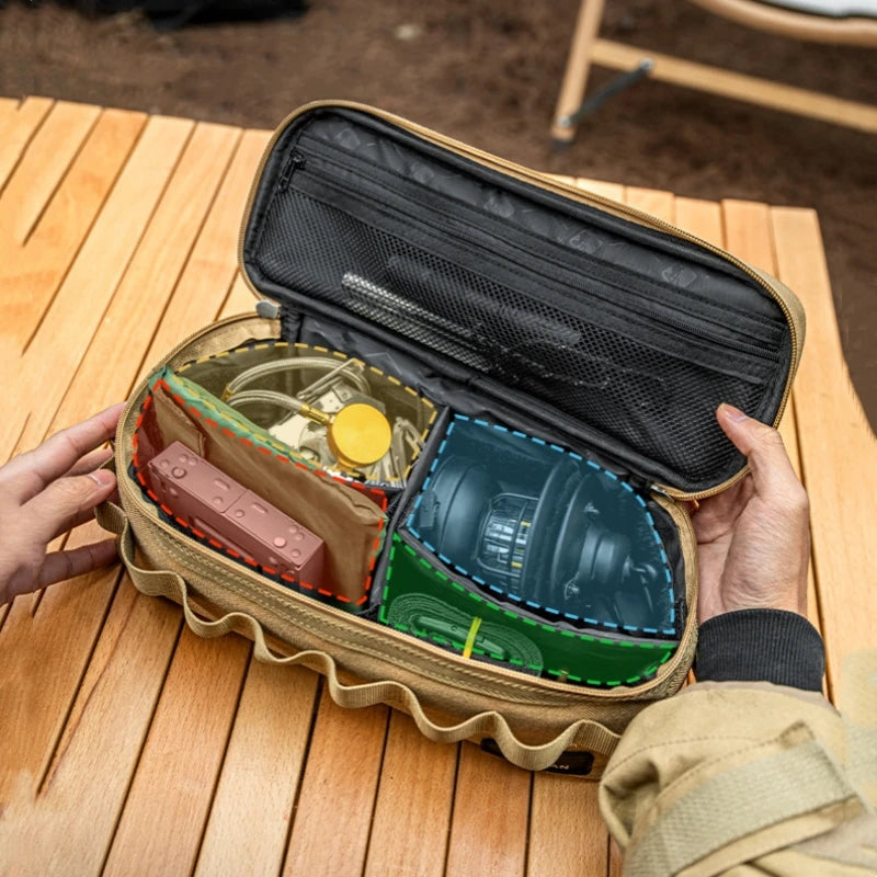 Multifunctional Outdoor Tableware Storage Bag Camping Tableware Gas Tank Portable Anti-Collision Storage Bag Picnic Bag