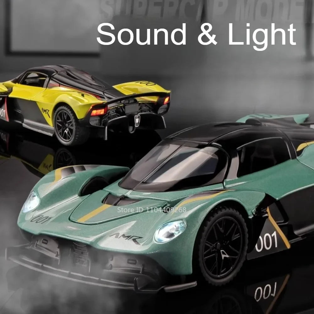 1:32 Scale VALKYRIE Sports Car Model Toy Alloy Diecast Doors Opened Music Light Doors Opened Vehicles Models Christmas Gift