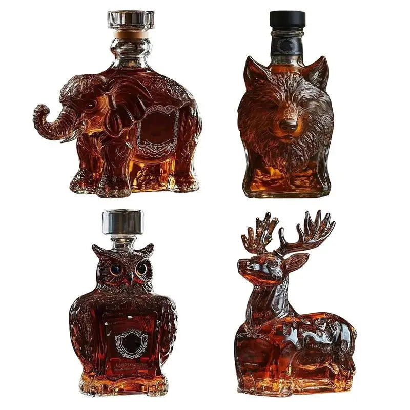 Whiskey Glass Decanter Animal Statue Whiskey Decanter Wine Bottle Liquor Bottle Home Decorations Wine Container for Alcohol